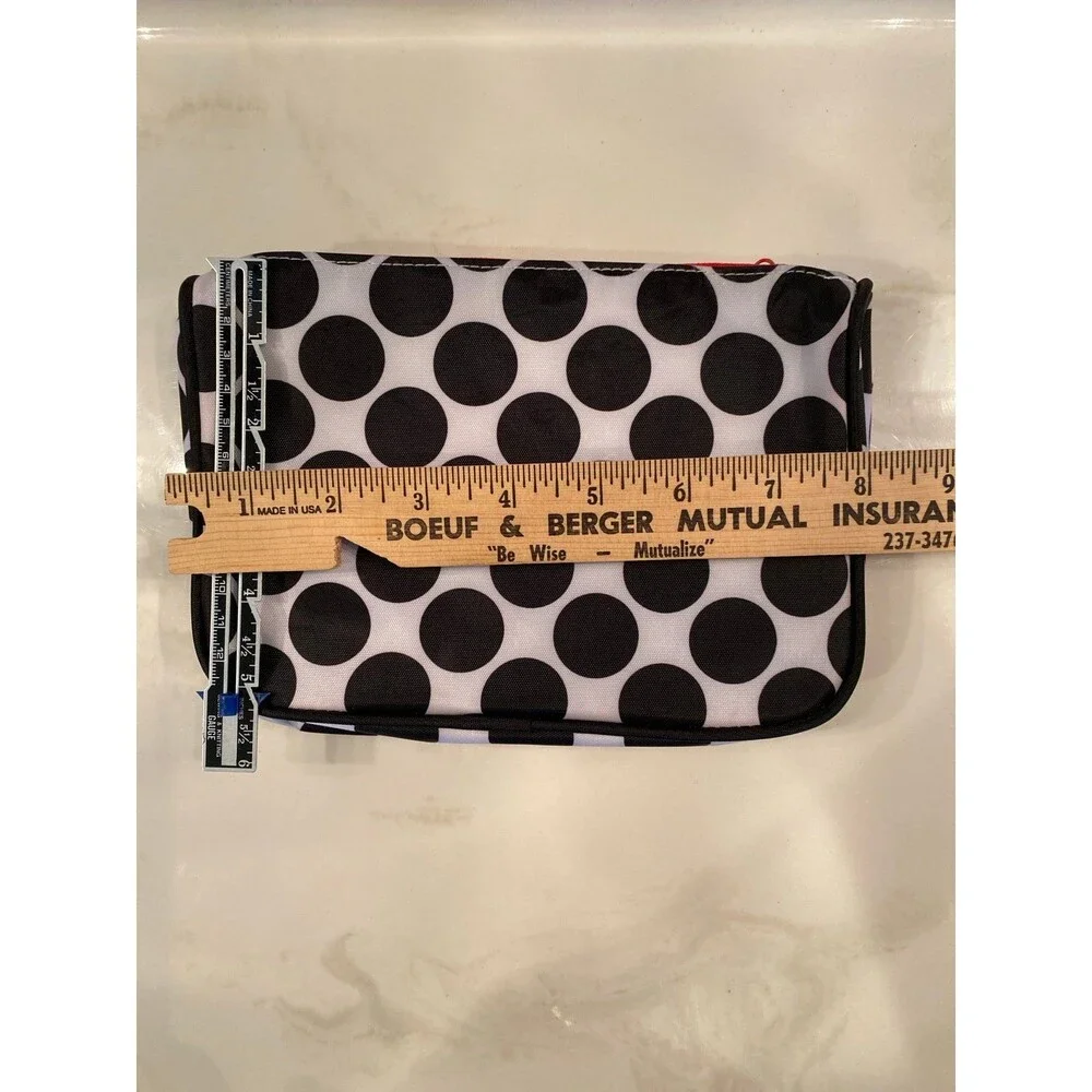 Thirty-One & Mary Kay Makeup Accessories Travel Bags‎ Black White Polka Dot Pink